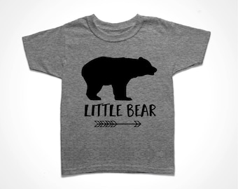 Little Bear Shirt - Gray Youth Tee - Sister Bear T-shirt - Brother Bear Tshirt