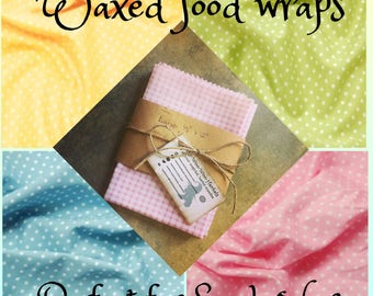 Waxed Fabric Sandwich Wrap • Food Safe Wrap • Food Storage Wrap • Eco Friendly • Vegan Option • Beeswax Wrap • Soywax Wrap • Reusable Wrap