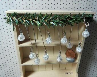 Christmas Tree ornaments - Set O (1:12 scale / Dollhouse miniature)
