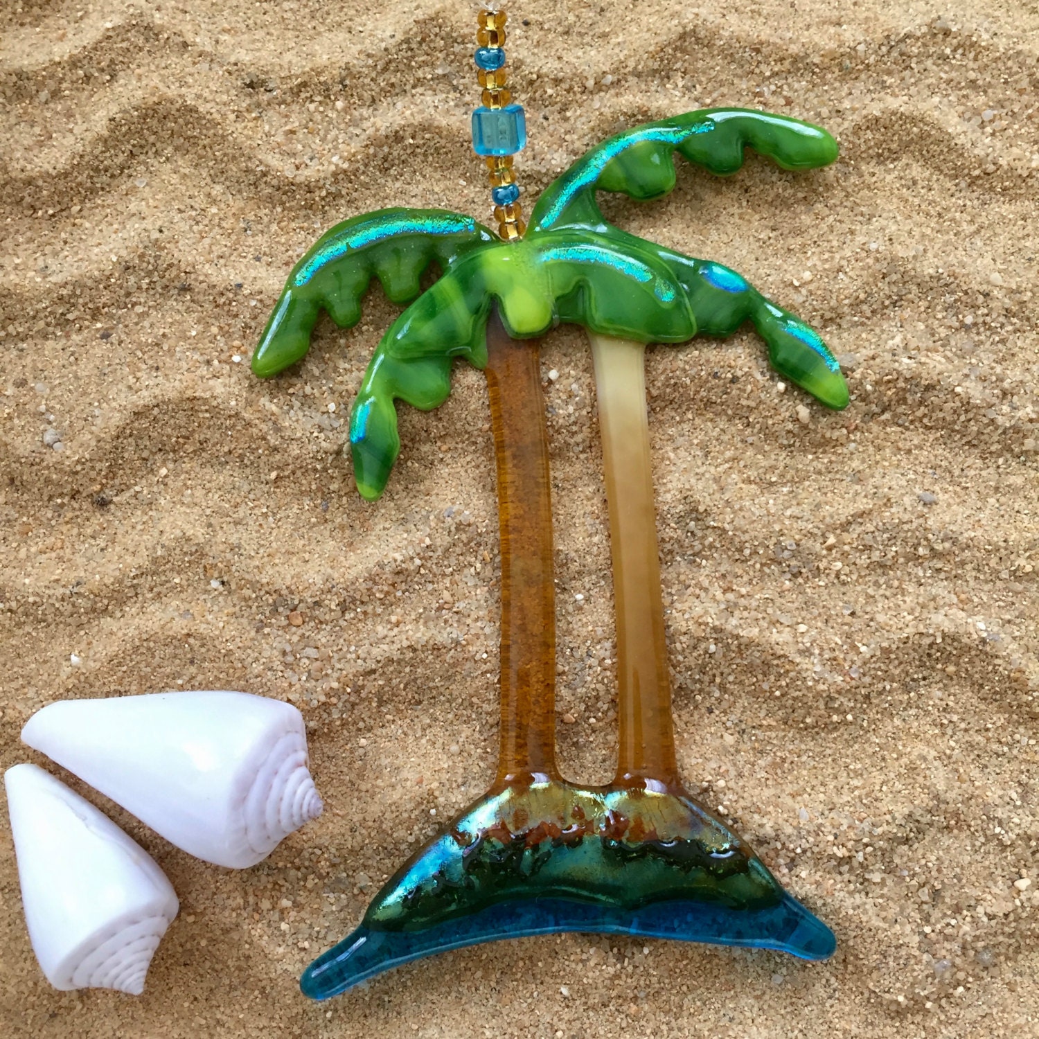 Fused Glass Palm Tree Ornament