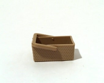 Vintage 1960s Barbie Plastic Wicker Basket with Movable Handle