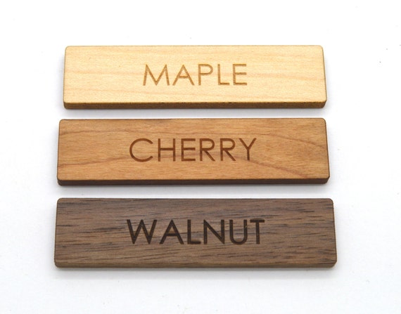 wooden magnetic name tags