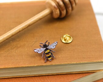 Rose Gold Glitter Honey Bee Hard Enamel Pin