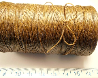 180 yd 3 Ply WAXED Linen - Medium BROWN Bead Cord - Thread .4mm dia Spool