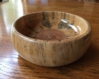 6 x 2 inch Spalted Birch Wooden Bowl. Nice small bowl with lots of natural color.