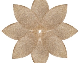 Gold Christmas tree skirt Puansetiya flower design Modern christmas tree skirt