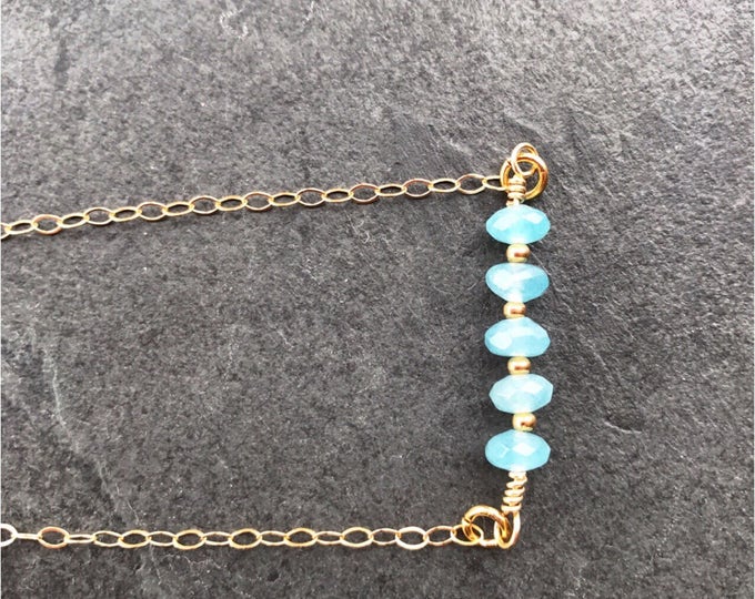 Aquamarine Necklace, Aquamarine Gold Necklace, Aquamarine Bar Necklace, Aquamarine Pendent, Aquamarine Jewelry Raw aquamarine