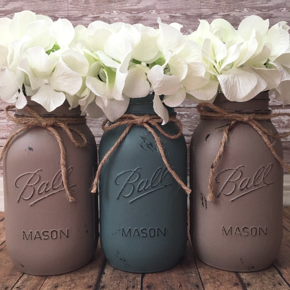 Rustic Mason Jars Rustic Home Decor Painted Mason Jars
