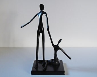 Bodrul Khalique Ballet Dancers Bronze Sculpture designed by Bodrul Khalique of Sweden, Modernist Mid Century Modern pair of dancers