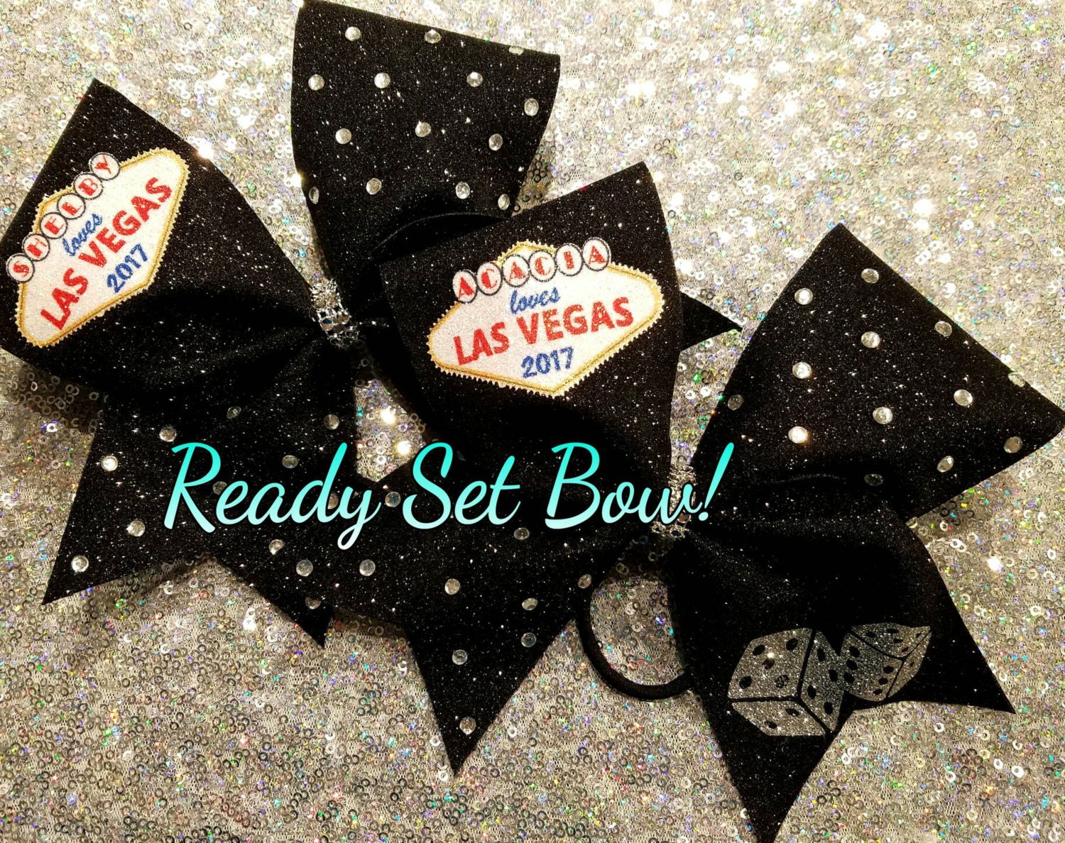 Las Vegas Cheer bow by ReadySetBows on Etsy