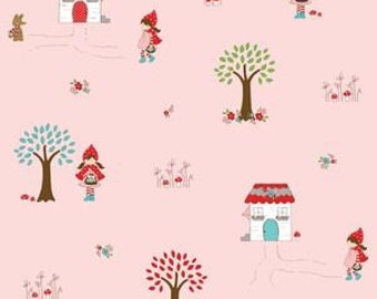 FQ Little Red Riding Hood Main in Pink by Tasha Noel OOP HTF Fat Quarter