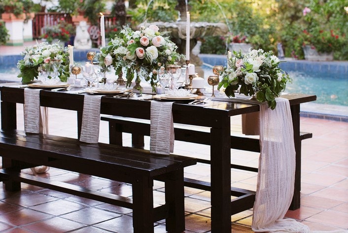 Outdoor Tablecloth Flowy Gauze Natural Anic Cotton Table Runner Lots Of Colors To Choose