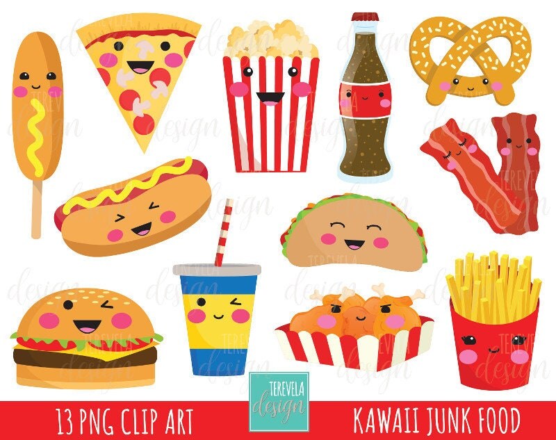 80 SALE junk food clipart fast food clipart kawaii clipart