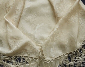 Vintage cream silk scarf