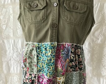 Ruffle Pocket Linen Vest