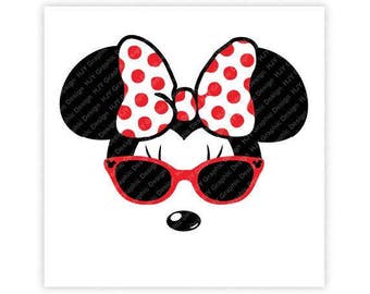 Disney, Minnie Mouse, Sunglasses, Icon Mickey Mouse Head, Mouse Ears, Illustration, TShirt Design, Cut File, svg, pdf, eps, png, dxf