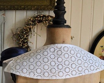 French antique linen, Vintage collar, 1950S