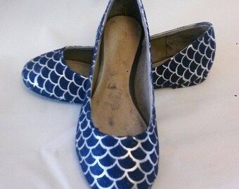 Glitter Flats / Blue Glitter Flats / Wedding Shoes / Sparkle Flats / Sparkly Shoes / Wedding Flats / Women's Pumps / Women's Shoes / Mermaid