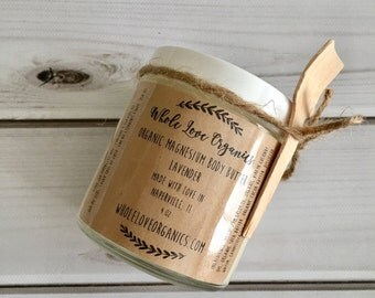 Organic Magnesium Body Butter - Vegan Lotion - Whipped Body Butter - Magnesium Lotion - Dry Skin - Vegan Body Butter - Essential Oils