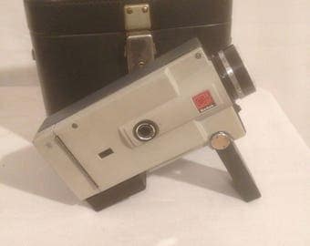 Old Camera KODAK Instamatic Movie M6 Camera + case leather Vintage
