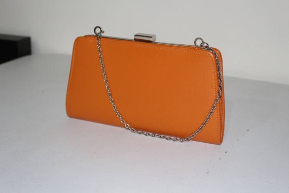 orange bag with chain