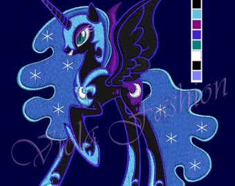 My Little Pony embroidery design 4x4 6x10 Nightmare Moon pes hus jef vip vp3 dst xxx exp