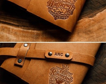 50% OFF! Hogwarts Ravenclaw Refillable personalized Leather Notebook...Handmade in Portland...SALE TODAY!