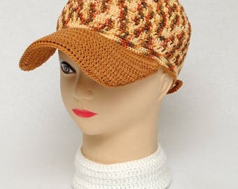 Mens Gift Mens caps Orange Baseball Hat Trucker hat Visor hat Mens baseball cap Crochet cap Outdoor cap hat Summer cap Sun hat Women cap