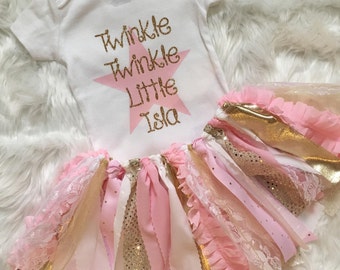 baby outfit birthday twinkle star pink