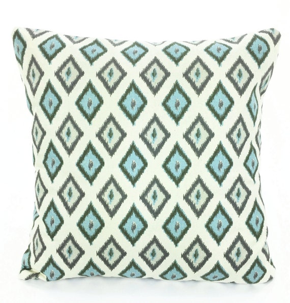 Blue Gray Cream Throw Pillow Covers Cushions Couch Pillows