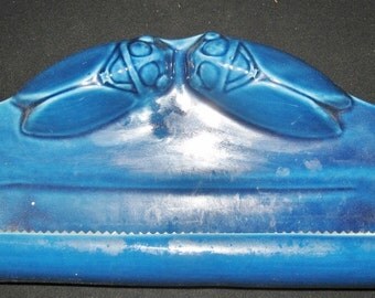 Vintage Ceramic Foil dispenser, Cicada decoration, Kitchen Organization