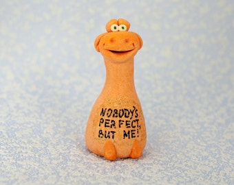 Personalized gifts Handmade pottery Giraffe charm Animal lover Orange decor Gifts for girls Giraffe nursery Souvenir Gifts for him Perfect