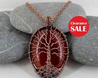 Tree-of-life necklace Carnelian necklace Healing stones Protection amulet Daughter gift Mother necklace Gift-for-her birthday gift women