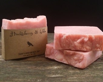 Cherry Almond Soap - All Natural, vegan soap, rustic soap