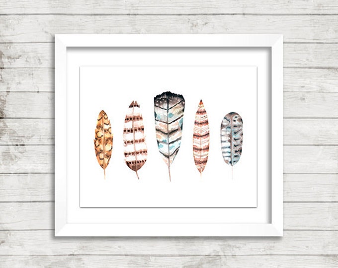 Feather Wall Art - Feather Wall Decor, Feather Print, Feather Art