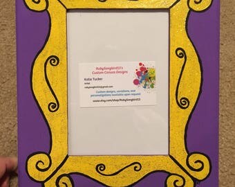 FRIENDS Purple Door Yellow Frame 5" X 7" Photo Slot Picture Frame Hand-Painted FRIENDS TV Show Larger Version