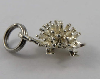 Small Hedgehog Sterling Silver Vintage Charm For Bracelet