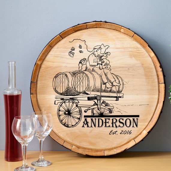 Personalized Wine Barrel Sign Wooden Barrel Sign Wood Sign