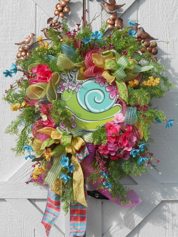 colorful spring deco mesh snail wreath burlap wreath colorful spring deco mesh snail wreath burlap wreath