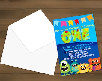 Monster Birthday Party Invitations - Birthday Party - Monster Invitations - First Birthday - Monster Party - Monster Birthday