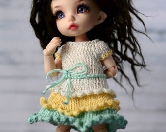 dress for pukifee tiny sd bjd dolls tunic with ruffles