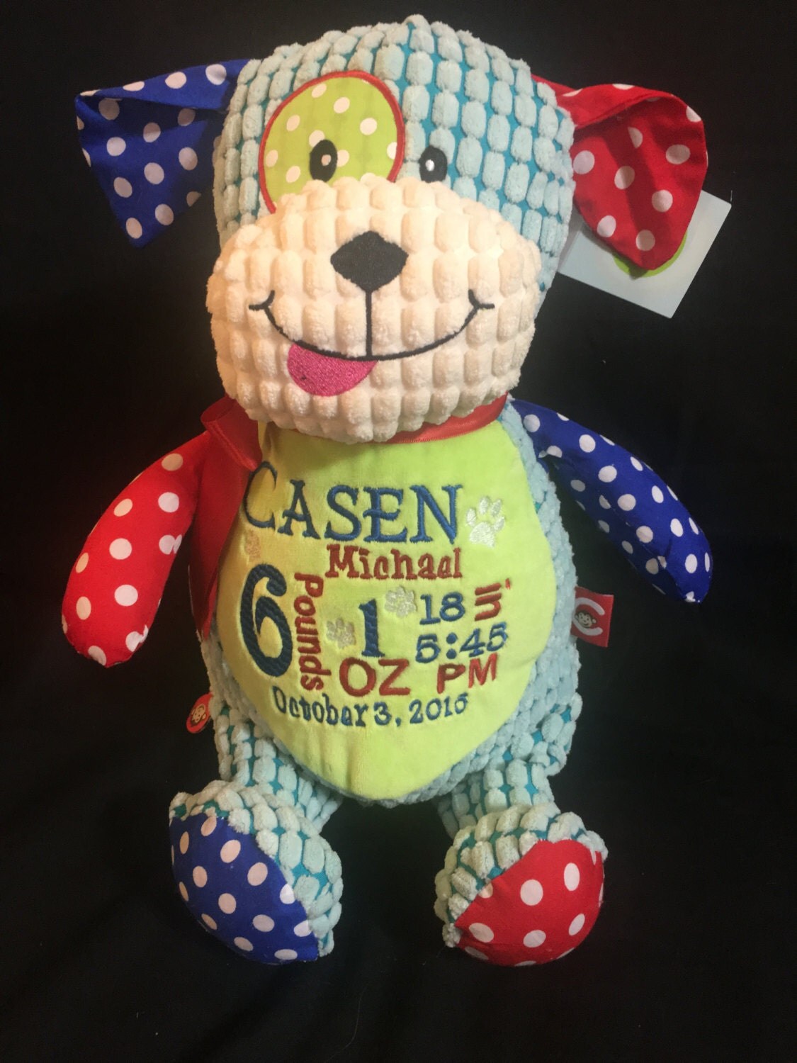 Personalized stuffed animal baby announcement birth