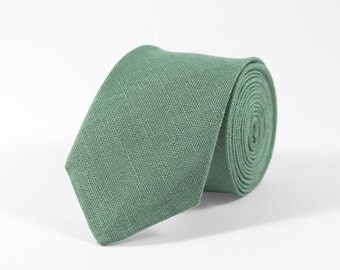 Sage green tie, Sage green linen tie, Tie for wedding, Sage green skinny tie, bow ties for men, sage green necktie, sage green bow tie
