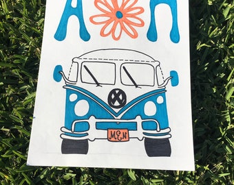 Alpha Omicron Pi hippy - customizable sorority art