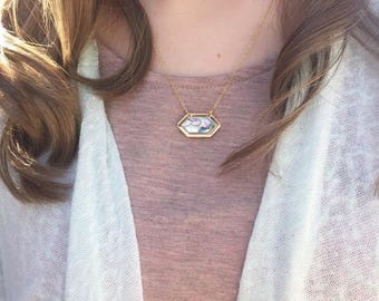 Mother of Pearl Necklace - Kendra Scott Inspired - Chain Necklace