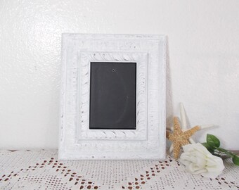 White Shabby Chic Picture Frame 5 x 7 Ornate Photo Decoration French Country Farmhouse Romantic Cottage Home Decor Spring Summer Wedding