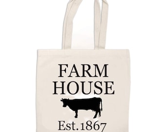 Farmhouse TOTE BAG/ Farmhouse Cow Tote Bag -- Farmhouse Inspired -- Fixer Upper Style
