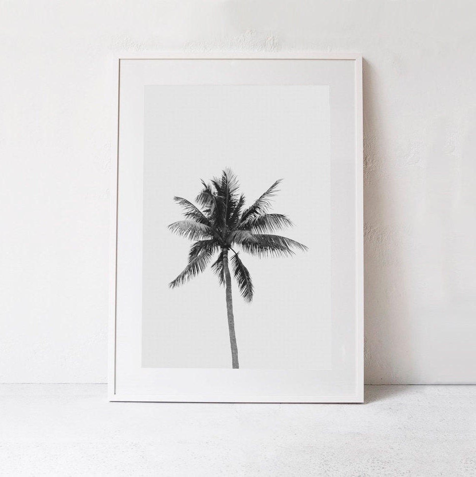 Palm Tree Print Black and White Palm Tree Poster Print Palm