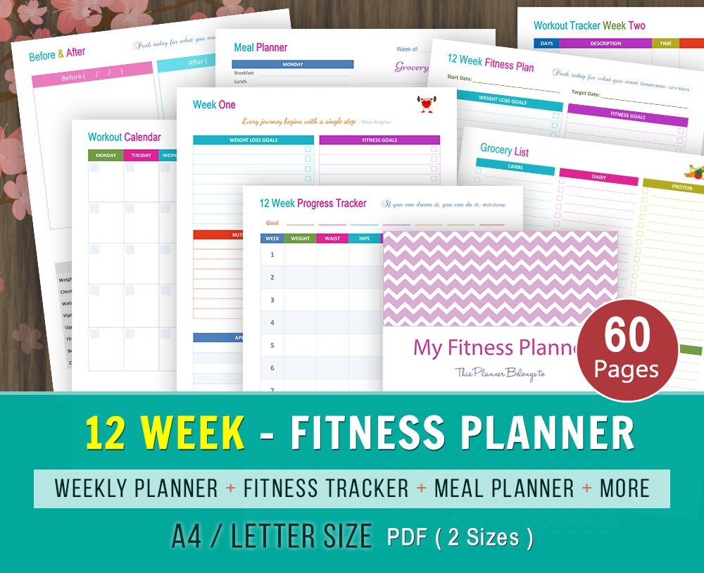 12 Week Fitness Planner Fitness Journal Weight by TheWomenTalk