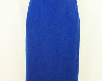 Yves Saint Laurent, vintage skirt, Royal Blue, woollen - size 44 (FR) Size 12 (US)